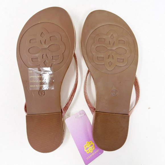 Cambiami Kids Rose Gold Thong Flip Flop Sandals Size 13 - Picture 5 of 7